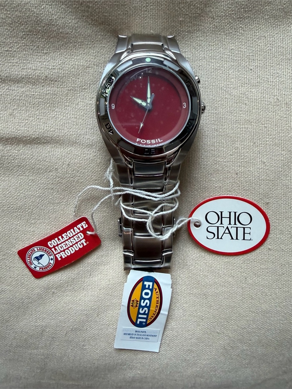 Ohio State University Stainless Steel Fossil Kaleido Watch